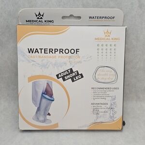 New Open Box Medical King Waterproof Leg Cast Cover - Adult Short Leg 24" x 10"